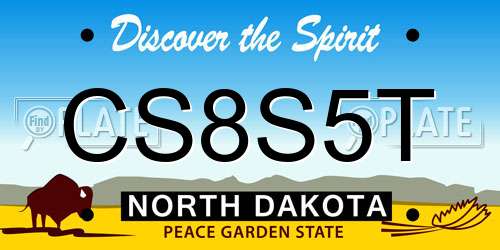 CS8S5T North Dakota License Plate