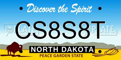 CS8S8T North Dakota License Plate
