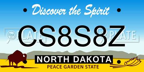 CS8S8Z North Dakota License Plate