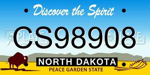 CS98908 North Dakota License Plate