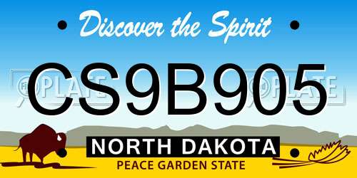 CS9B905 North Dakota License Plate