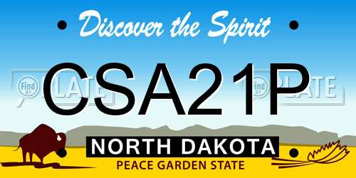 CSA21P North Dakota License Plate