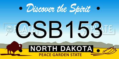 CSB153 North Dakota License Plate