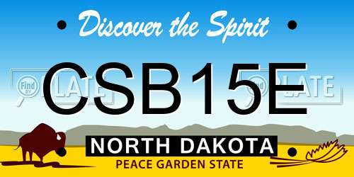 CSB15E North Dakota License Plate