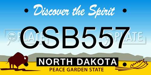 CSB557 North Dakota License Plate