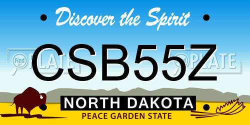 CSB55Z North Dakota License Plate