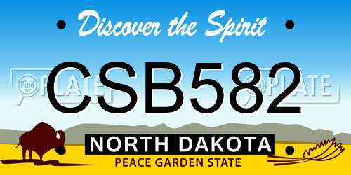 CSB582 North Dakota License Plate