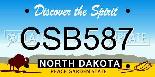CSB587 North Dakota License Plate