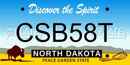 CSB58T North Dakota License Plate