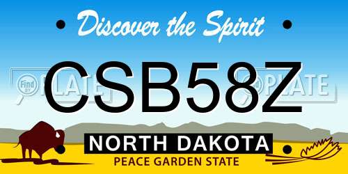 CSB58Z North Dakota License Plate
