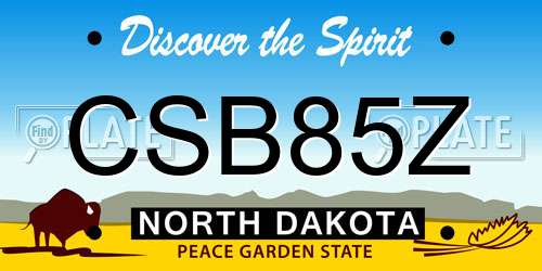 CSB85Z North Dakota License Plate