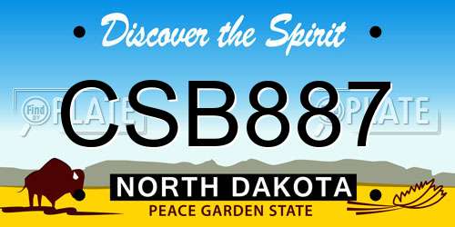 CSB887 North Dakota License Plate