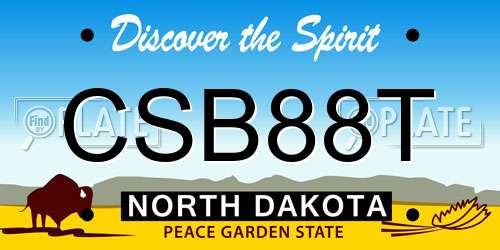 CSB88T North Dakota License Plate