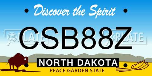 CSB88Z North Dakota License Plate
