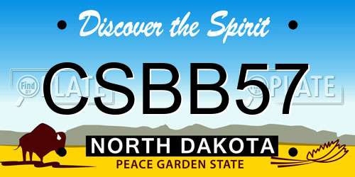 CSBB57 North Dakota License Plate