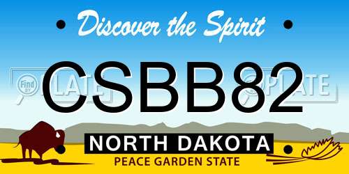 CSBB82 North Dakota License Plate