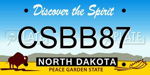 CSBB87 North Dakota License Plate