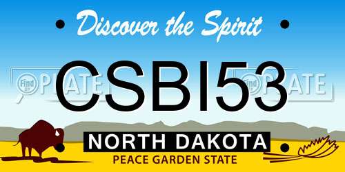 CSBI53 North Dakota License Plate