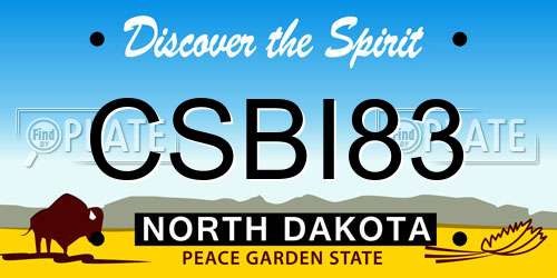CSBI83 North Dakota License Plate