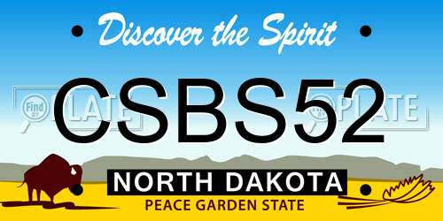 CSBS52 North Dakota License Plate