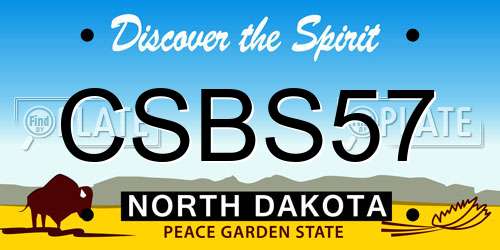 CSBS57 North Dakota License Plate