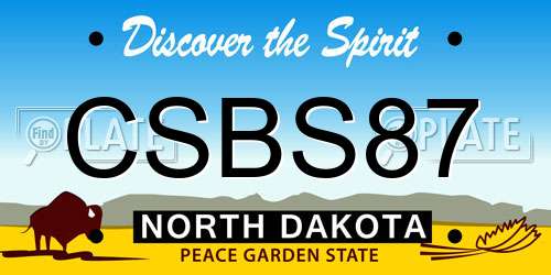 CSBS87 North Dakota License Plate