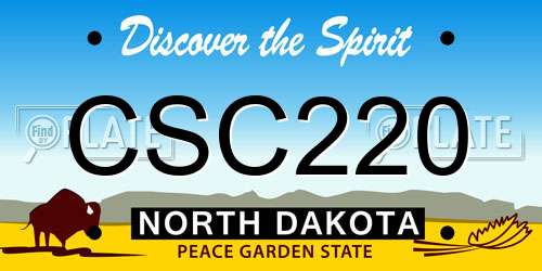 CSC220 North Dakota License Plate