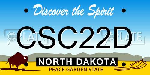 CSC22D North Dakota License Plate