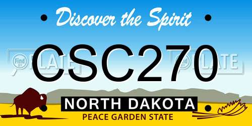 CSC270 North Dakota License Plate