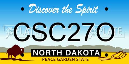 CSC27O North Dakota License Plate