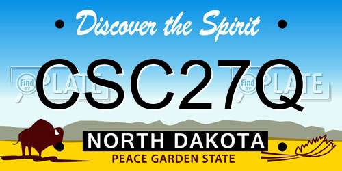 CSC27Q North Dakota License Plate