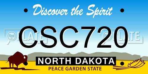 CSC720 North Dakota License Plate