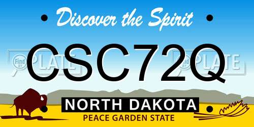 CSC72Q North Dakota License Plate