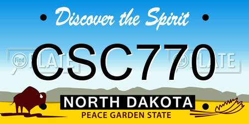 CSC770 North Dakota License Plate