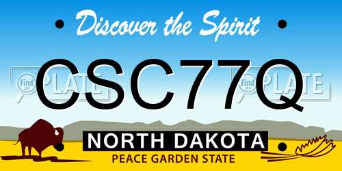 CSC77Q North Dakota License Plate