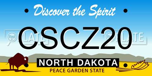 CSCZ20 North Dakota License Plate