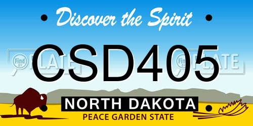 CSD405 North Dakota License Plate