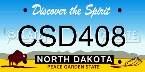 CSD408 North Dakota License Plate