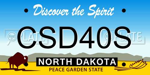 CSD40S North Dakota License Plate
