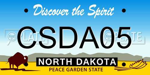 CSDA05 North Dakota License Plate