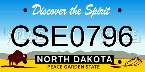 CSE0796 North Dakota License Plate
