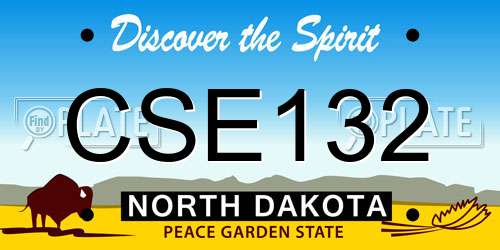 CSE132 North Dakota License Plate