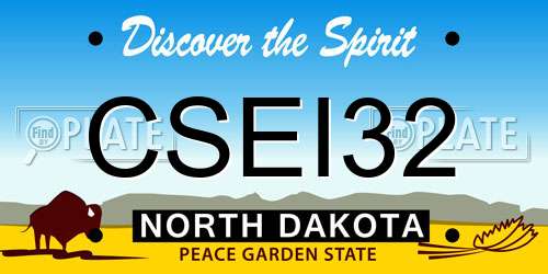 CSEI32 North Dakota License Plate