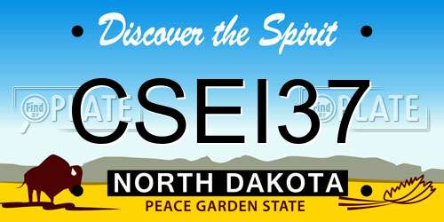 CSEI37 North Dakota License Plate