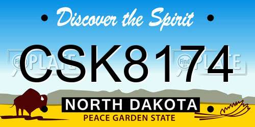 CSK8174 North Dakota License Plate