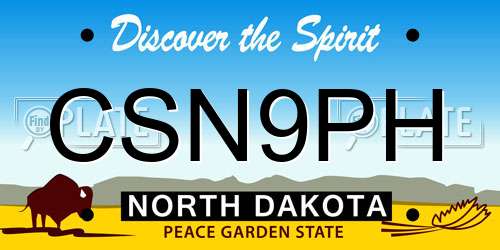 CSN9PH North Dakota License Plate