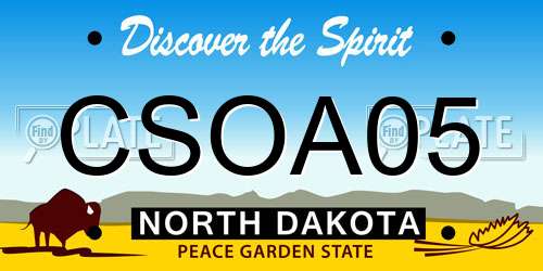 CSOA05 North Dakota License Plate