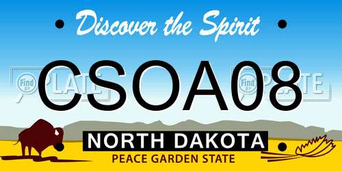 CSOA08 North Dakota License Plate