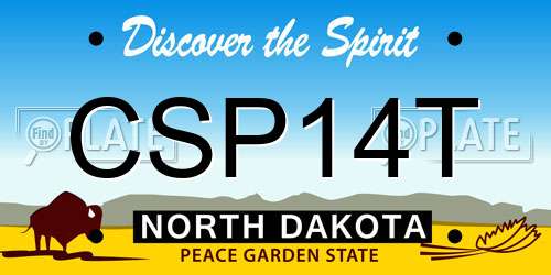 CSP14T North Dakota License Plate