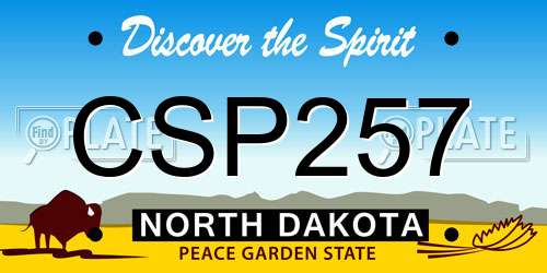CSP257 North Dakota License Plate